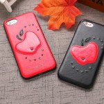 Wholesale iPhone SE (2020) / 8 / 7 Apple Design Studs Armor PU Leather Case (Red)